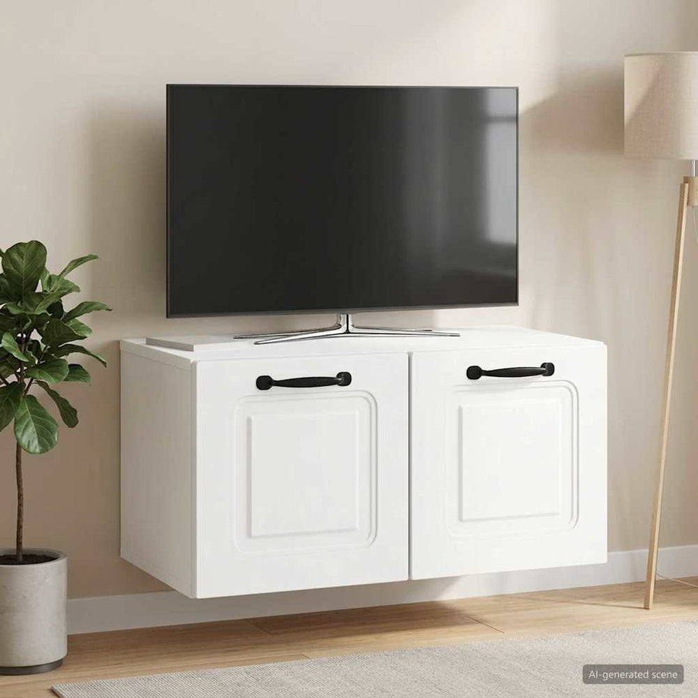 Sieninė TV spintelė Balta 59,5 x 31 x 30 cm Apdirbta mediena