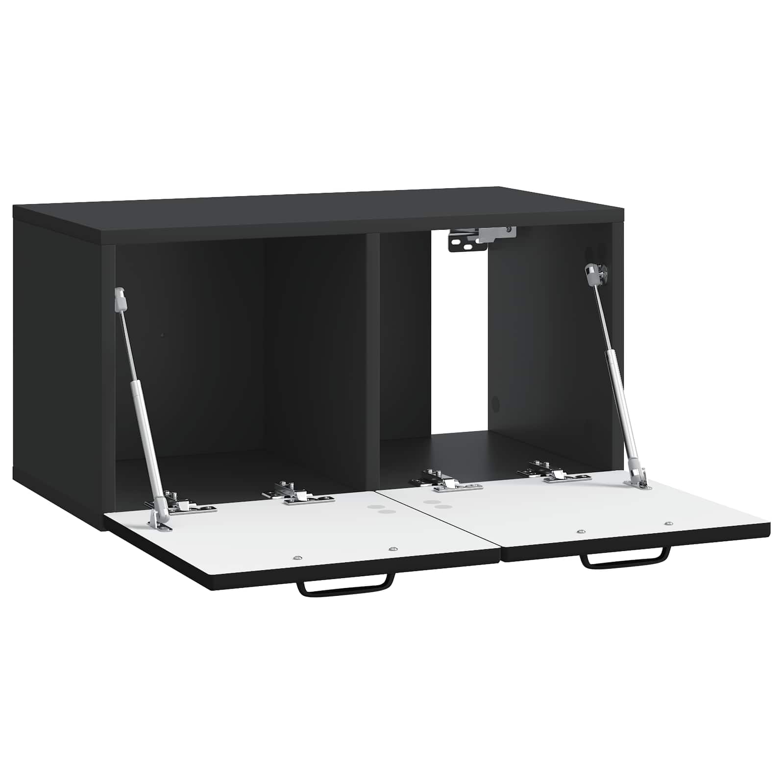 Sieninė TV spintelė Juoda 59,5 x 31 x 30 cm Apdirbta mediena