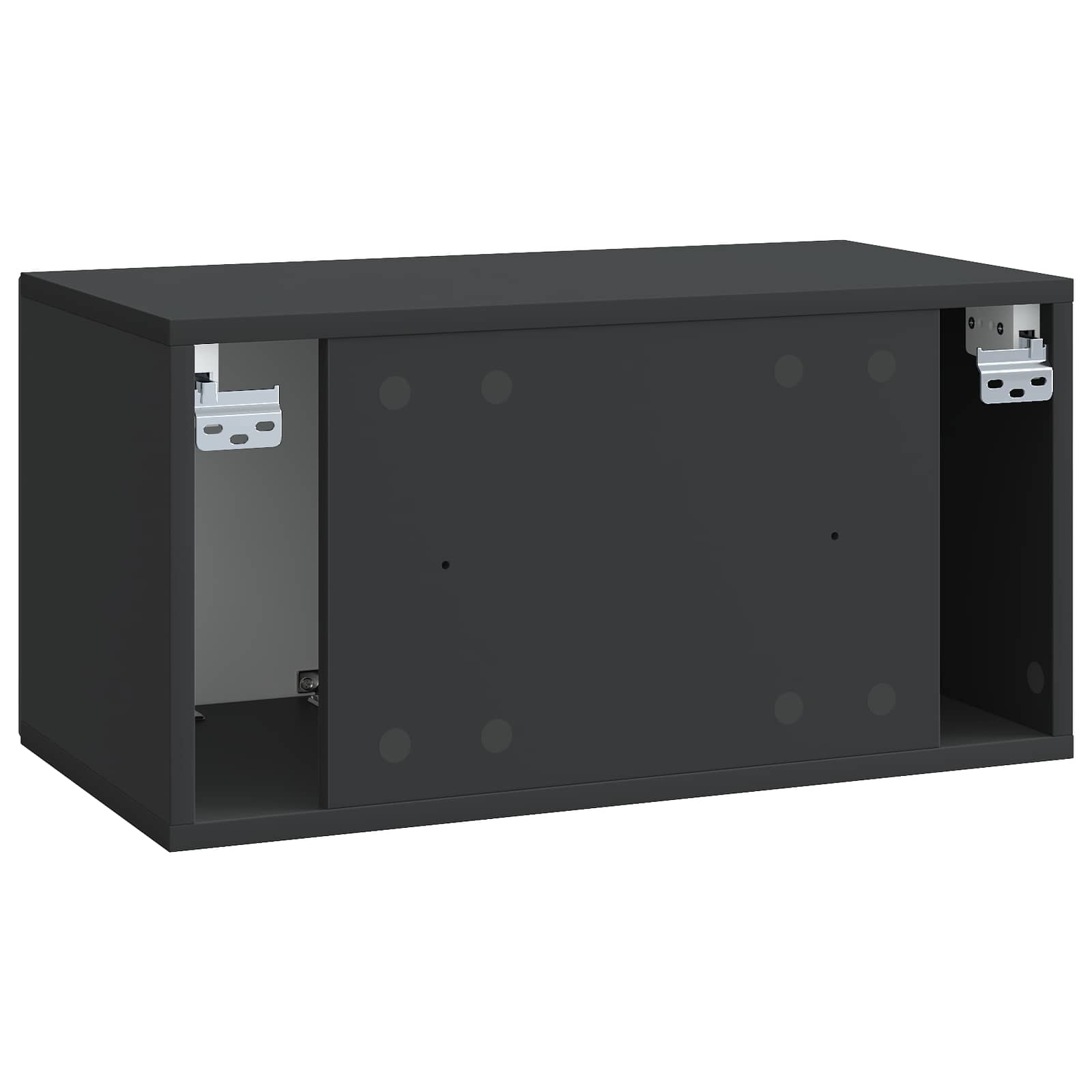 Sieninė TV spintelė Juoda 59,5 x 31 x 30 cm Apdirbta mediena