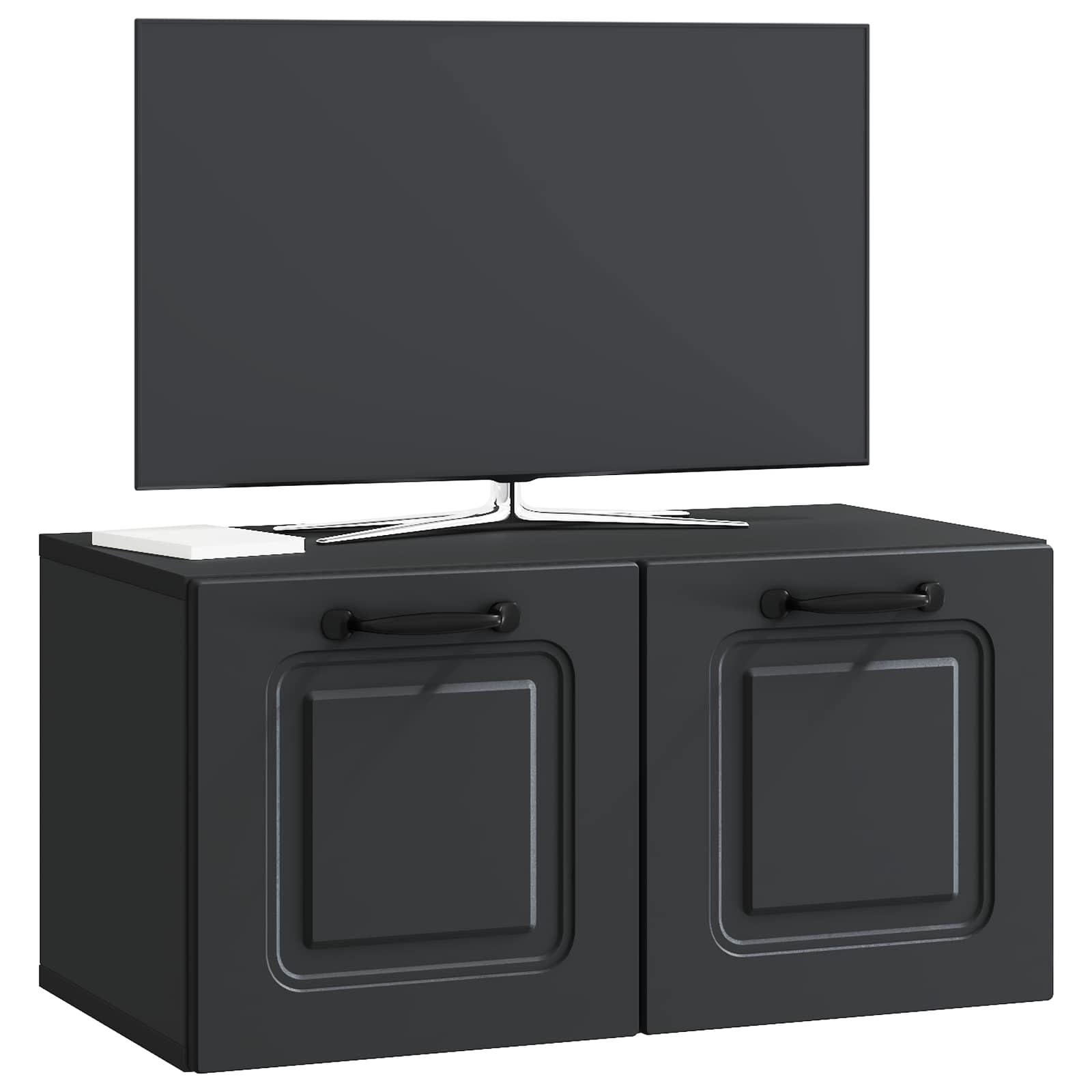 Sieninė TV spintelė Juoda 59,5 x 31 x 30 cm Apdirbta mediena