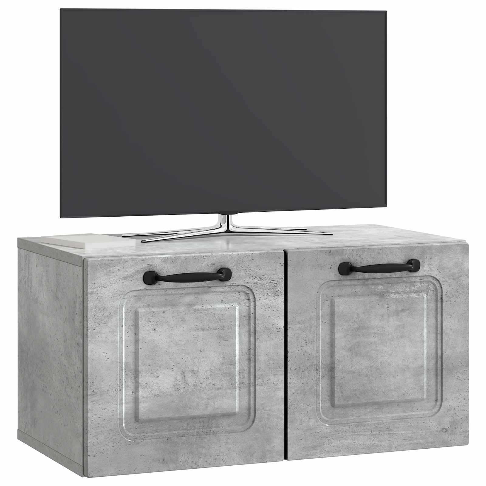 Pie sienas stiprināms TV skapītis, betona pelēks, 59,5 x 31 x 30 cm