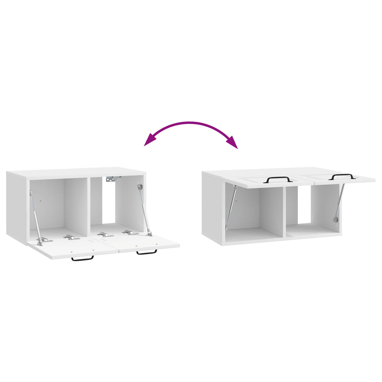 Sieninė TV spintelė Itin blizgi balta 59,5 x 31 x 30 cm