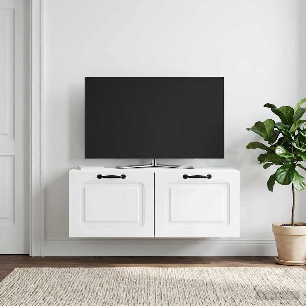 Sieninė TV spintelė Balta 78,5 x 31 x 30 cm Apdirbta mediena
