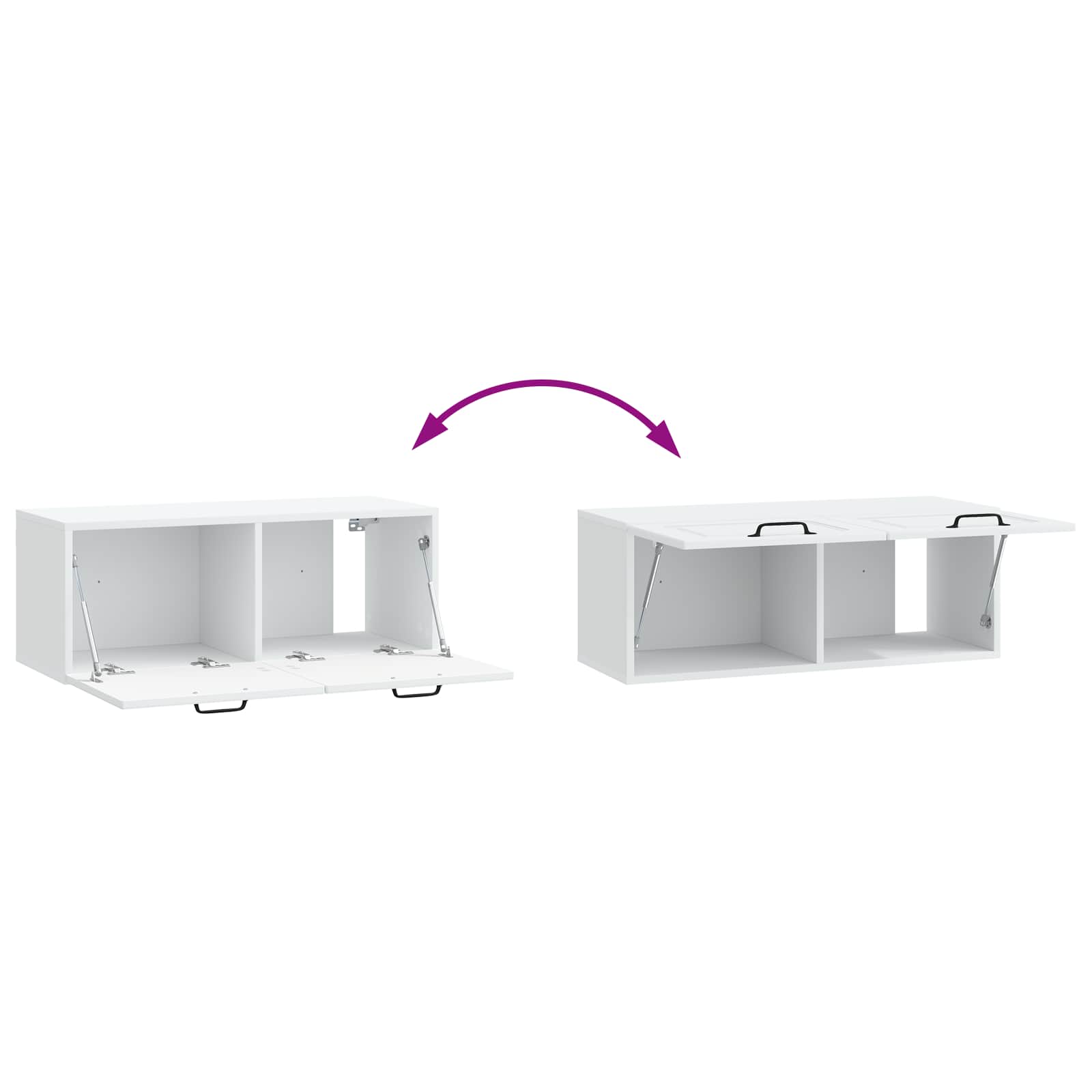 Sieninė TV spintelė Balta 78,5 x 31 x 30 cm Apdirbta mediena