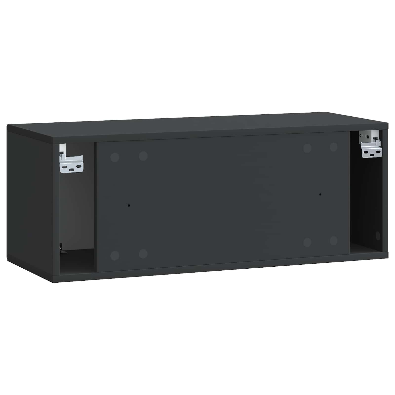 Pie sienas stiprināms televizora skapītis melns 78,5x31x30 cm inženierijas koksne