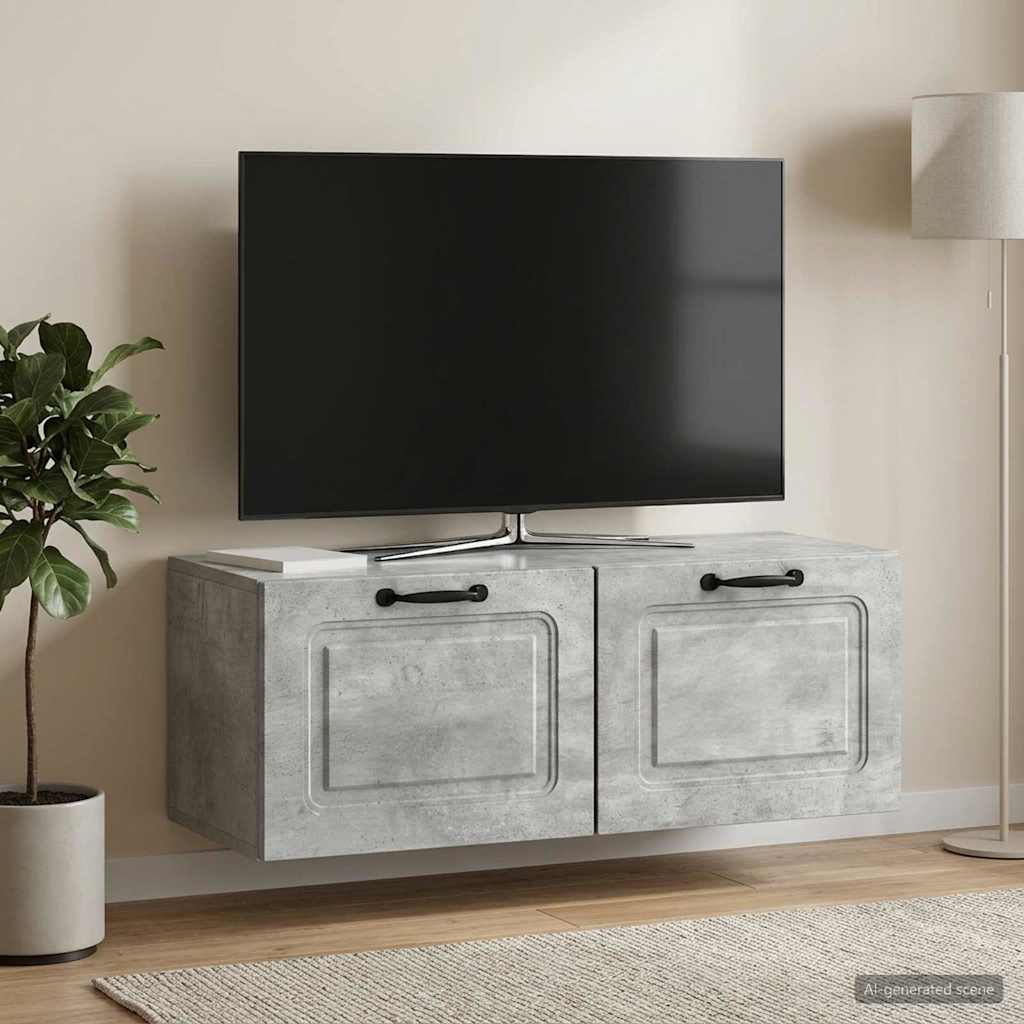 Sieninė TV spintelė Betono pilka 78,5 x 31 x 30 cm