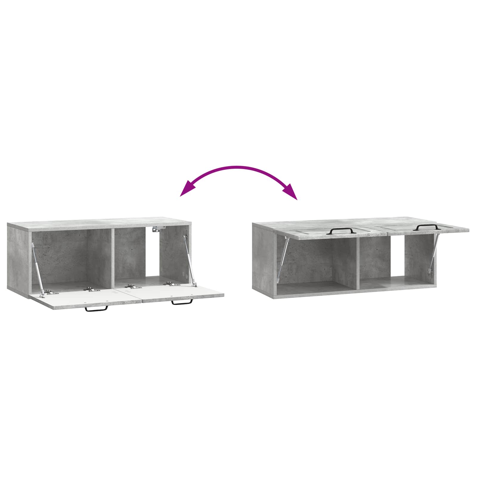 Sieninė TV spintelė Betono pilka 78,5 x 31 x 30 cm