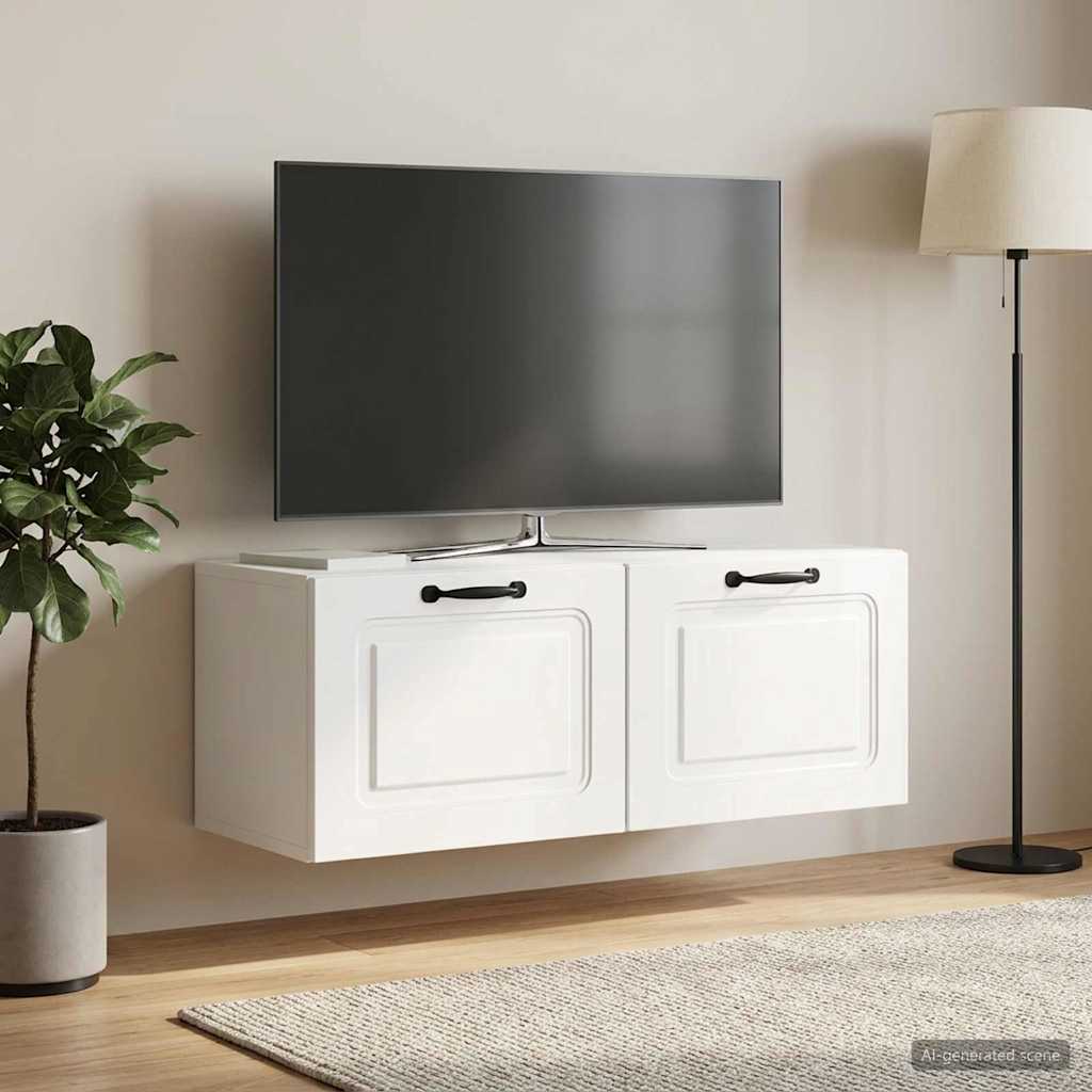 Sienas TV skapis, īpaši spīdīgi balts, 78,5 x 31 x 30 cm