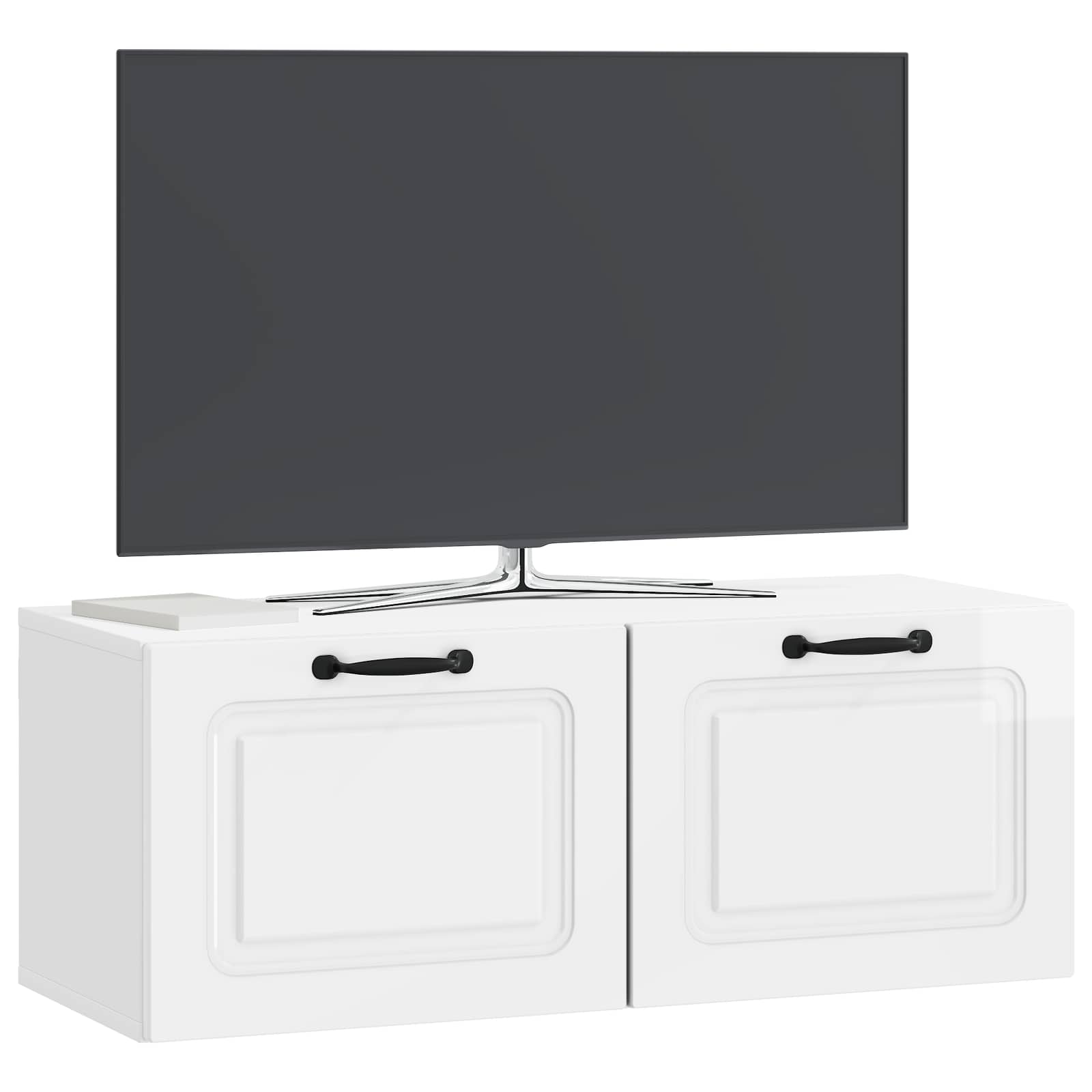 Sienas TV skapis, īpaši spīdīgi balts, 78,5 x 31 x 30 cm