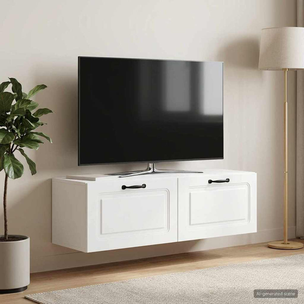 Sieninė TV spintelė Balta 98 x 31 x 30 cm Apdirbta mediena