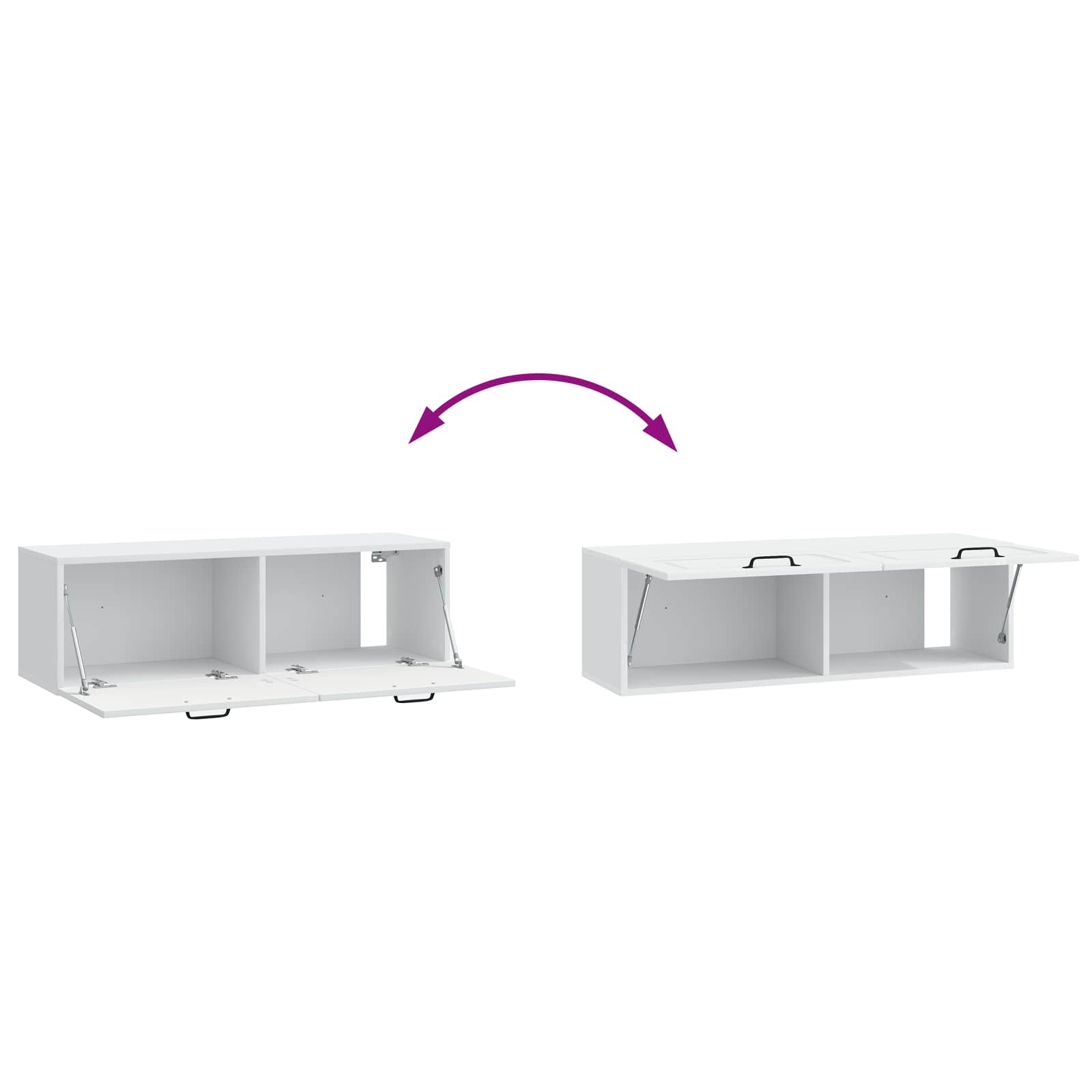 Sieninė TV spintelė Balta 98 x 31 x 30 cm Apdirbta mediena
