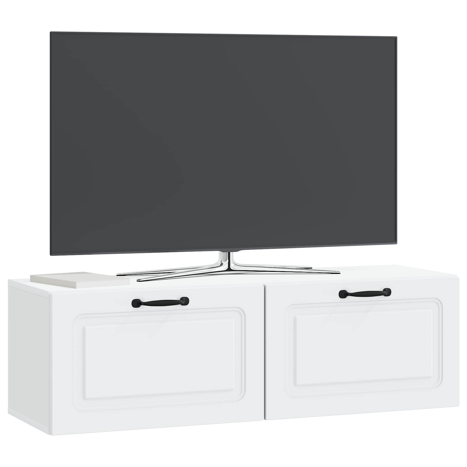 Sieninė TV spintelė Balta 98 x 31 x 30 cm Apdirbta mediena