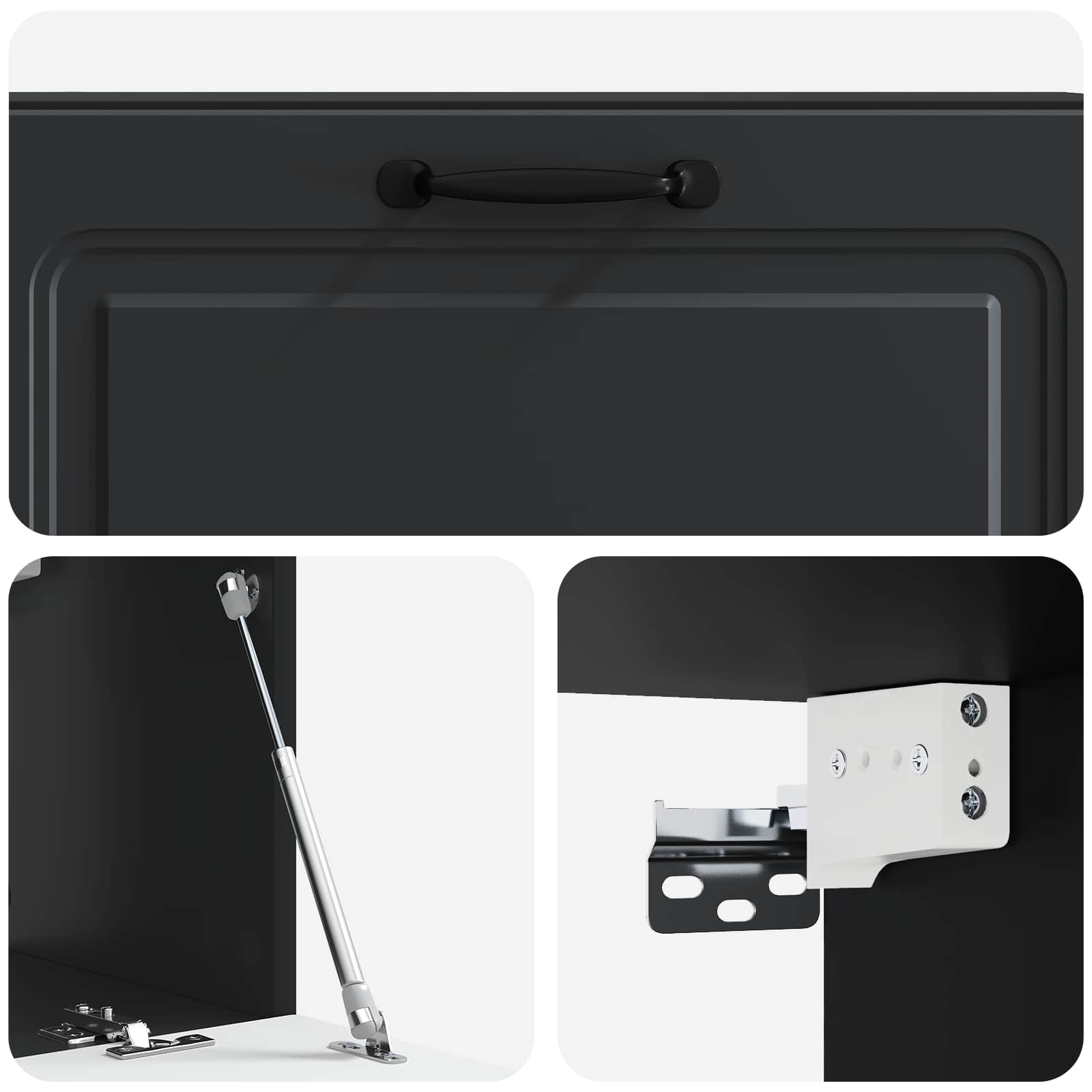 Sieninė TV spintelė Juoda 98 x 31 x 30 cm Apdirbta mediena