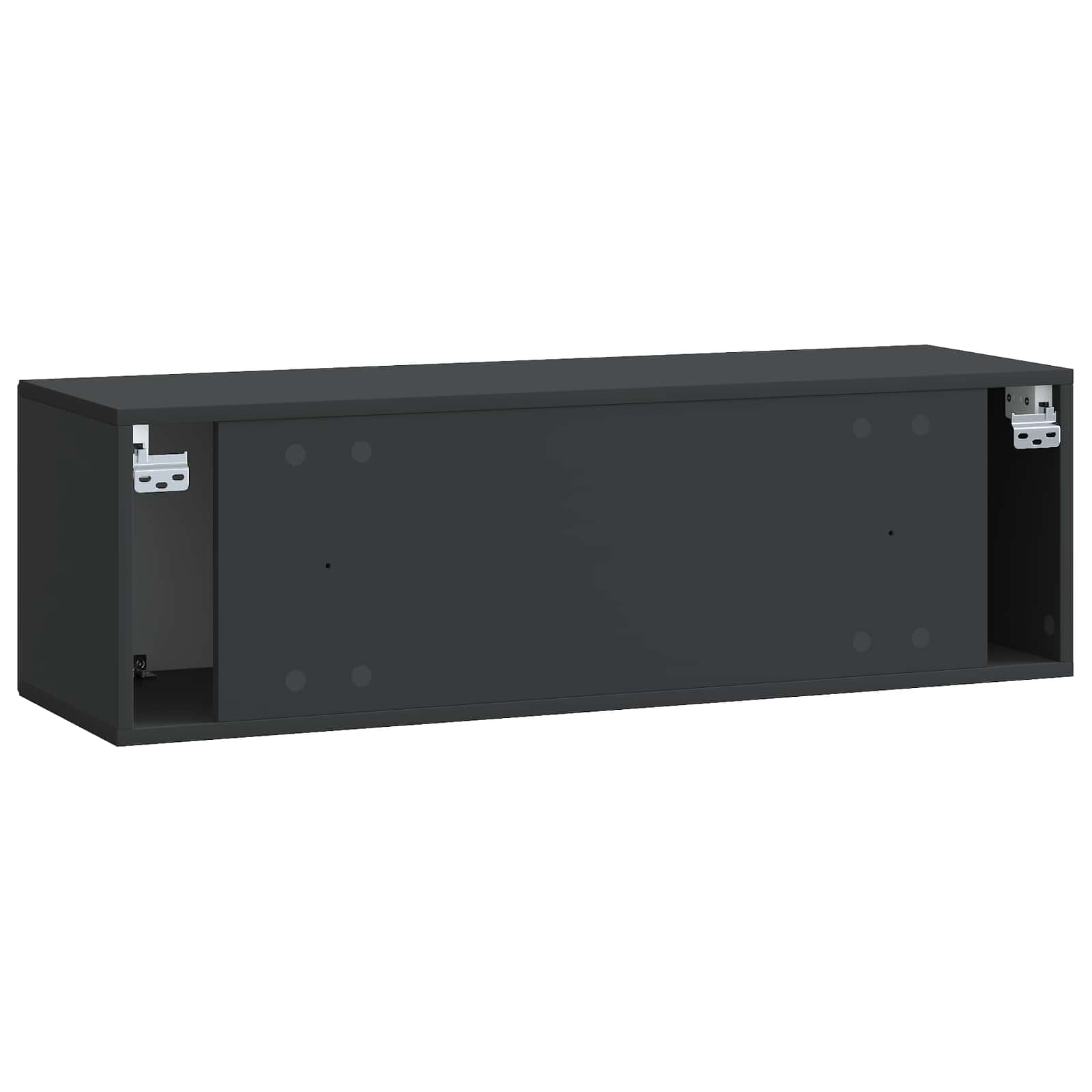 Sieninė TV spintelė Juoda 98 x 31 x 30 cm Apdirbta mediena