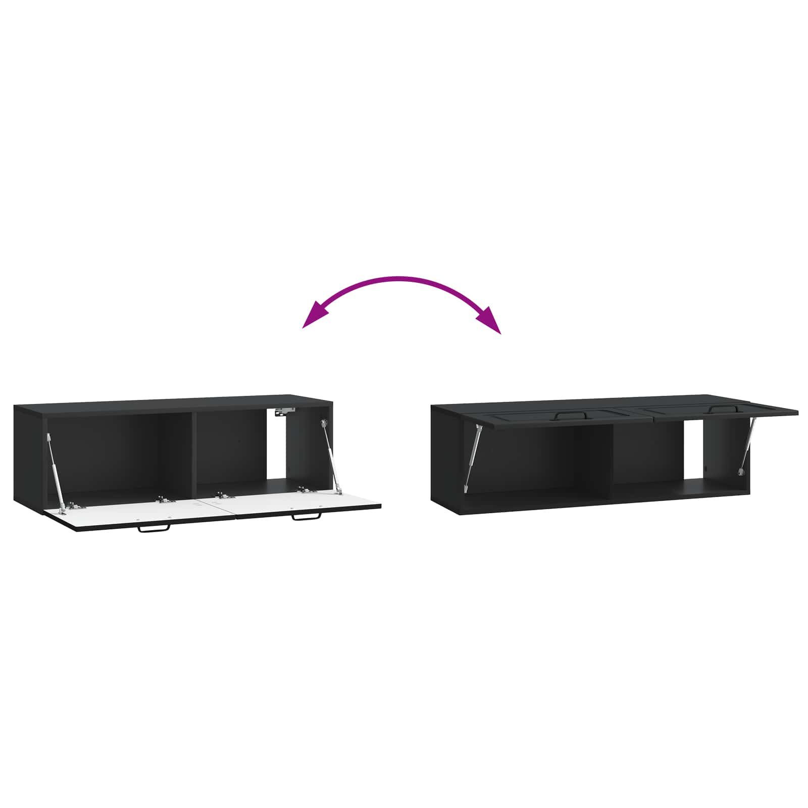Sieninė TV spintelė Juoda 98 x 31 x 30 cm Apdirbta mediena