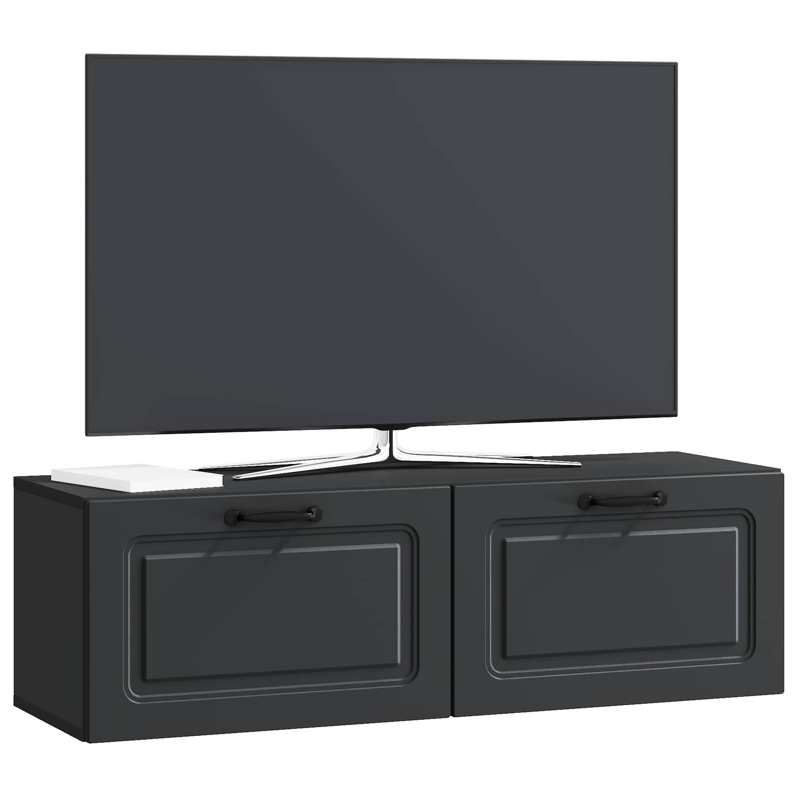 Sieninė TV spintelė Juoda 98 x 31 x 30 cm Apdirbta mediena