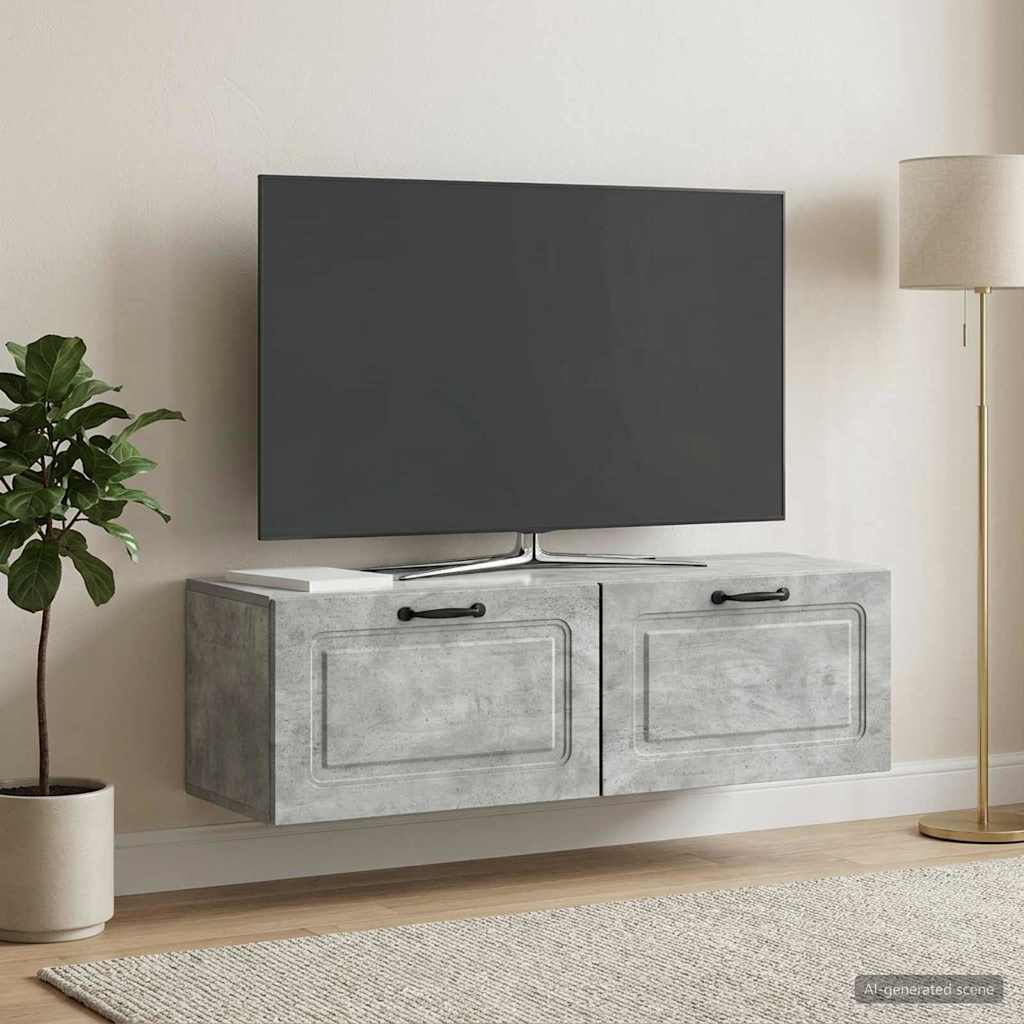 Sieninė TV spintelė Betono pilka 98 x 31 x 30 cm