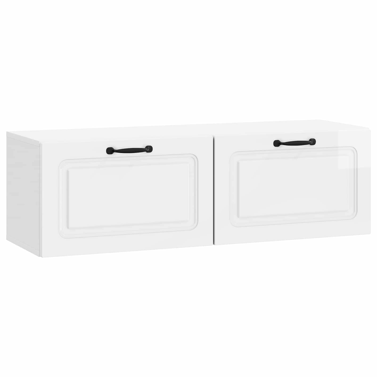 Sieninė TV spintelė Itin blizgi balta 98 x 31 x 30 cm