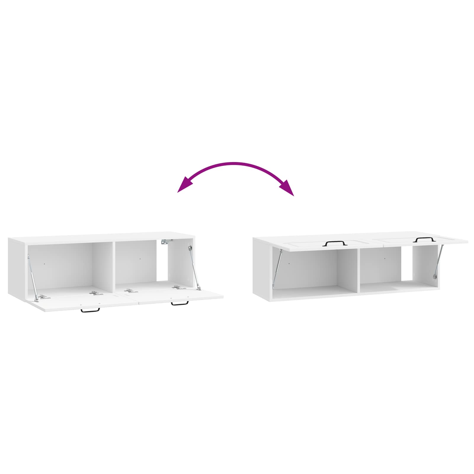 Sieninė TV spintelė Itin blizgi balta 98 x 31 x 30 cm
