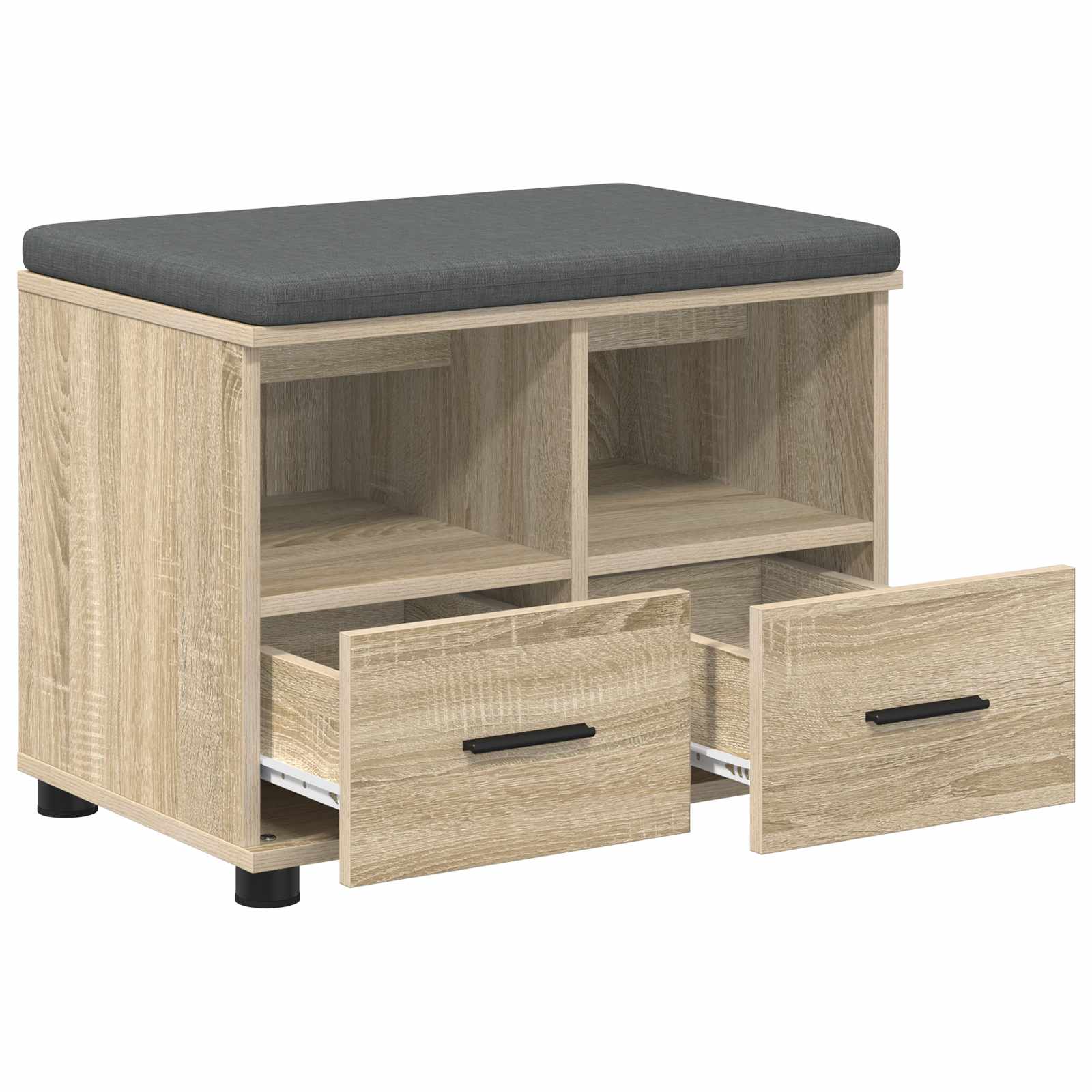 Hallway bench with cushion Sonoma oak 60 x 38 x 46 cm