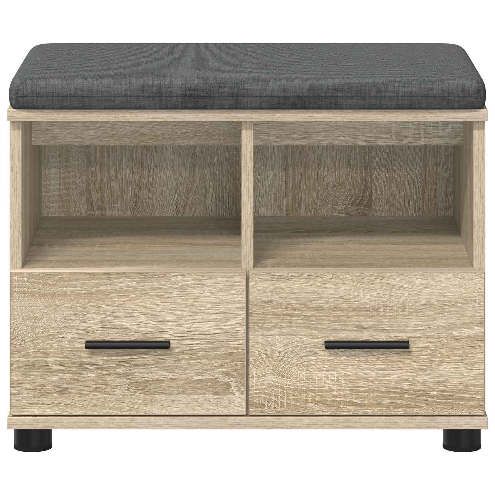 Hallway bench with cushion Sonoma oak 60 x 38 x 46 cm