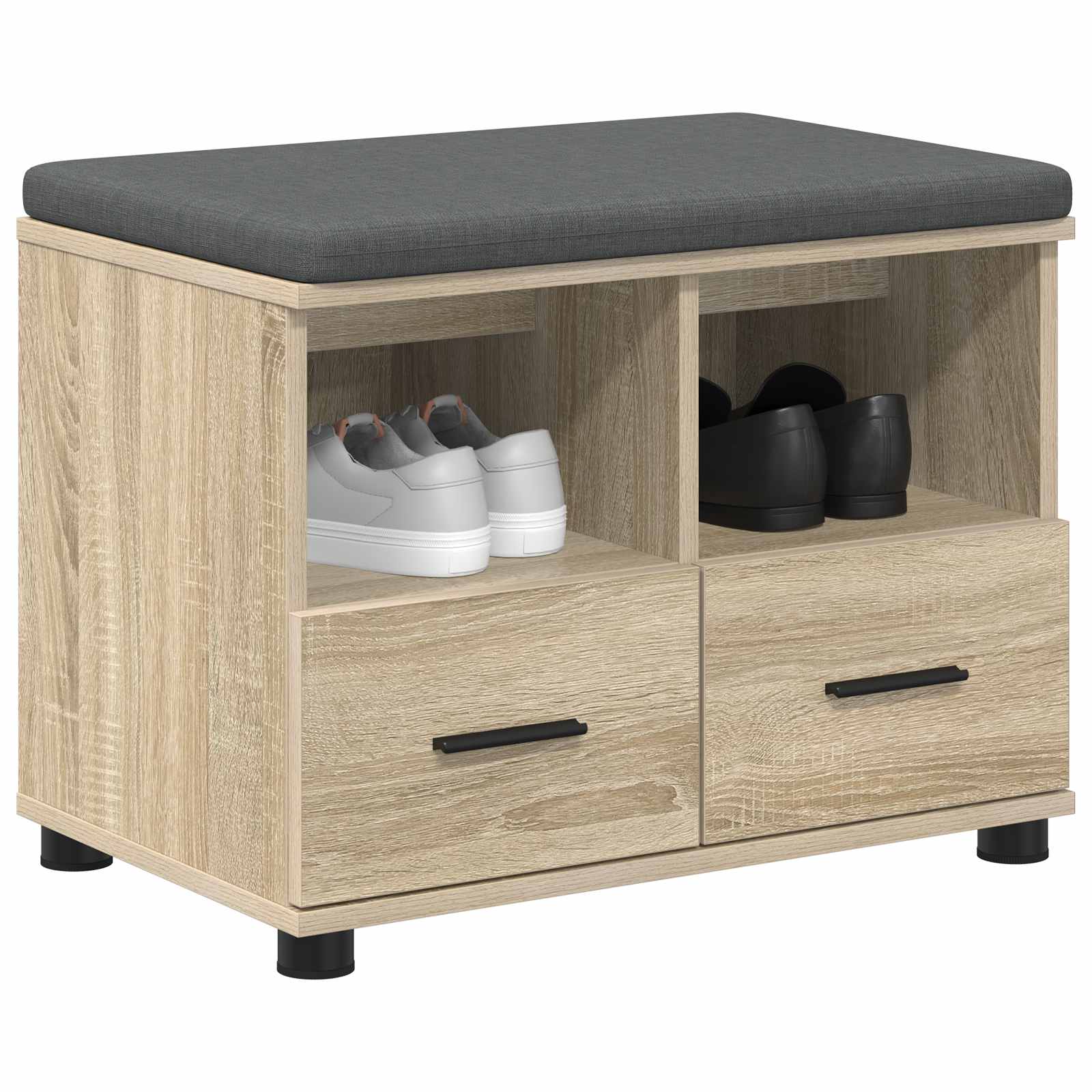 Hallway bench with cushion Sonoma oak 60 x 38 x 46 cm
