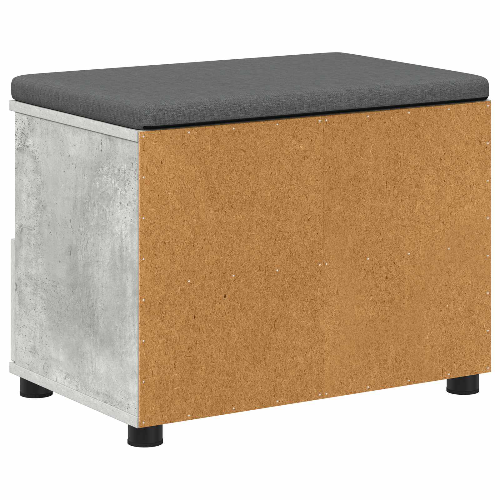 Koridoriaus suolas su pagalve Betono pilka 60 x 38 x 46 cm