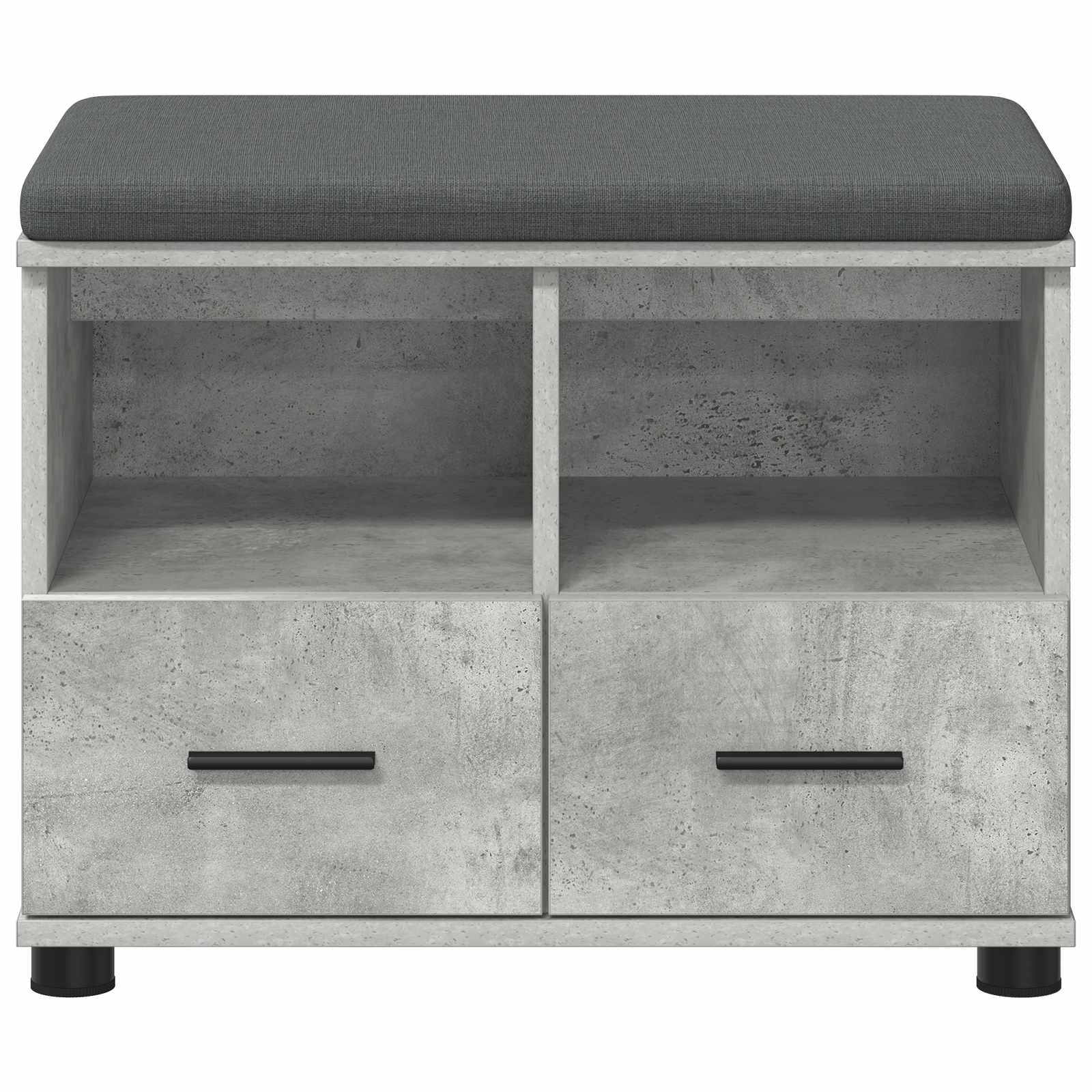 Koridoriaus suolas su pagalve Betono pilka 60 x 38 x 46 cm
