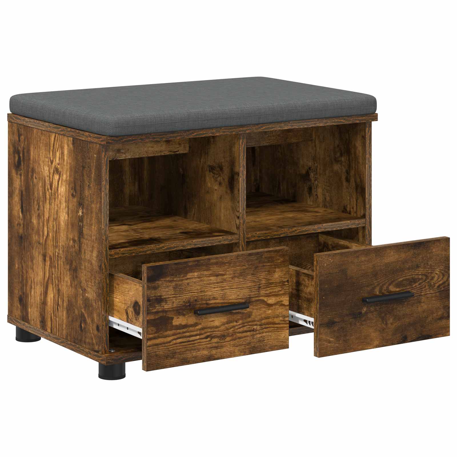 Hallway bench with cushion Smoked oak 60 x 38 x 46 cm