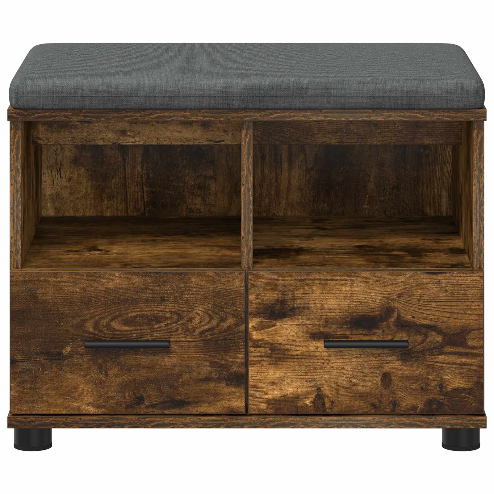 Hallway bench with cushion Smoked oak 60 x 38 x 46 cm