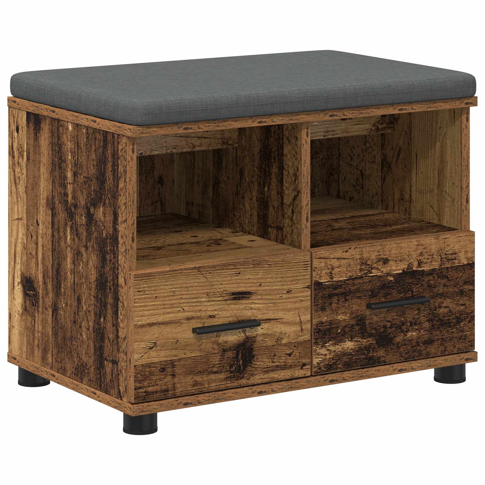 Corridor bench with cushion Old wood 60 x 38 x 46 cm