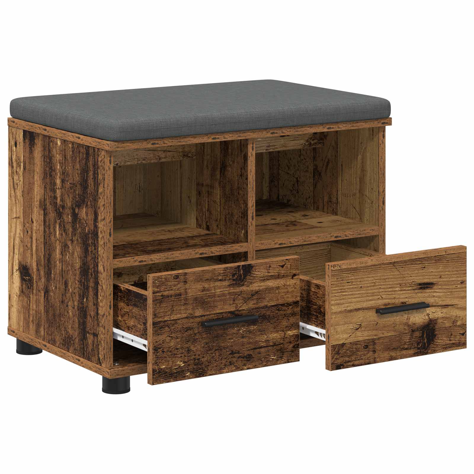 Corridor bench with cushion Old wood 60 x 38 x 46 cm