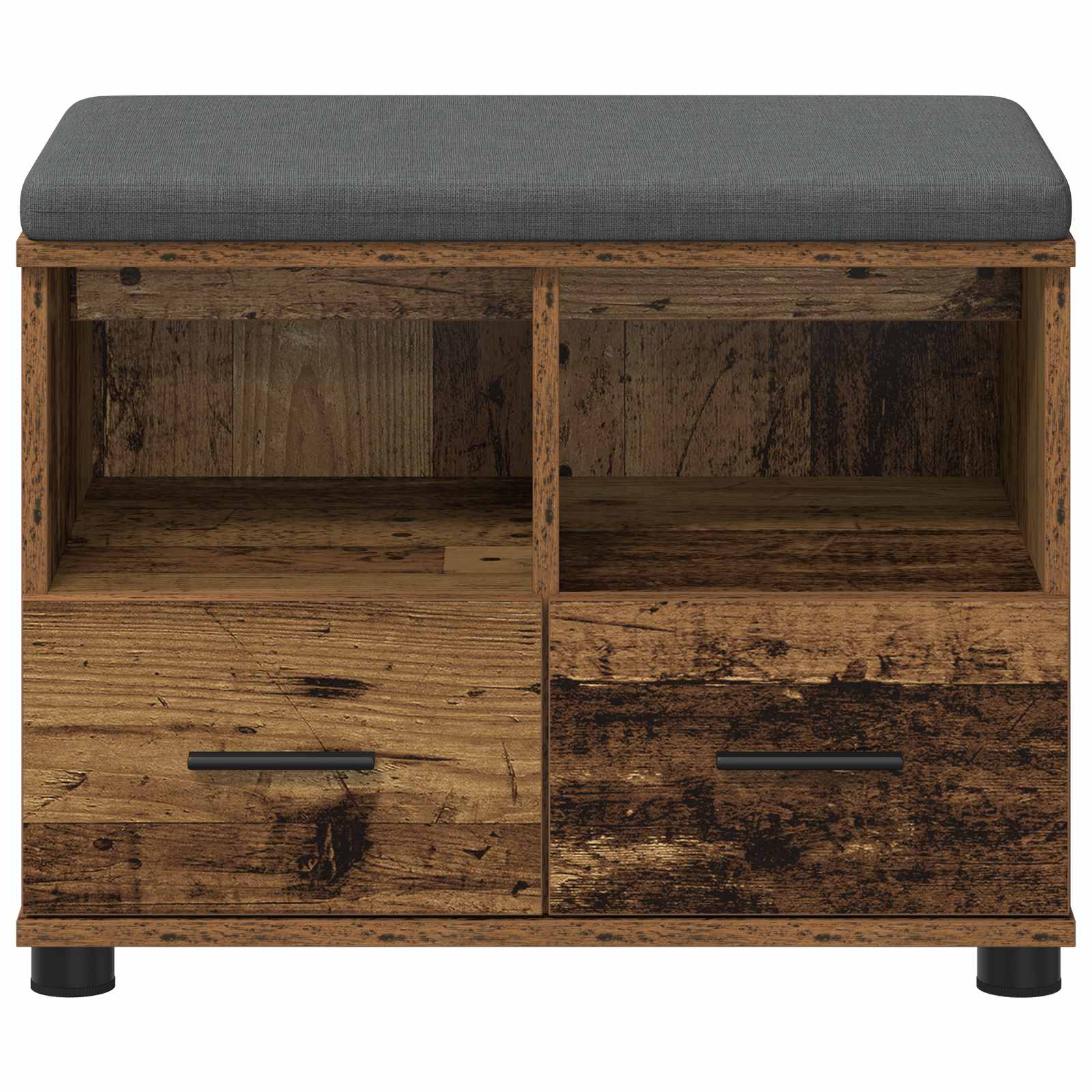 Corridor bench with cushion Old wood 60 x 38 x 46 cm