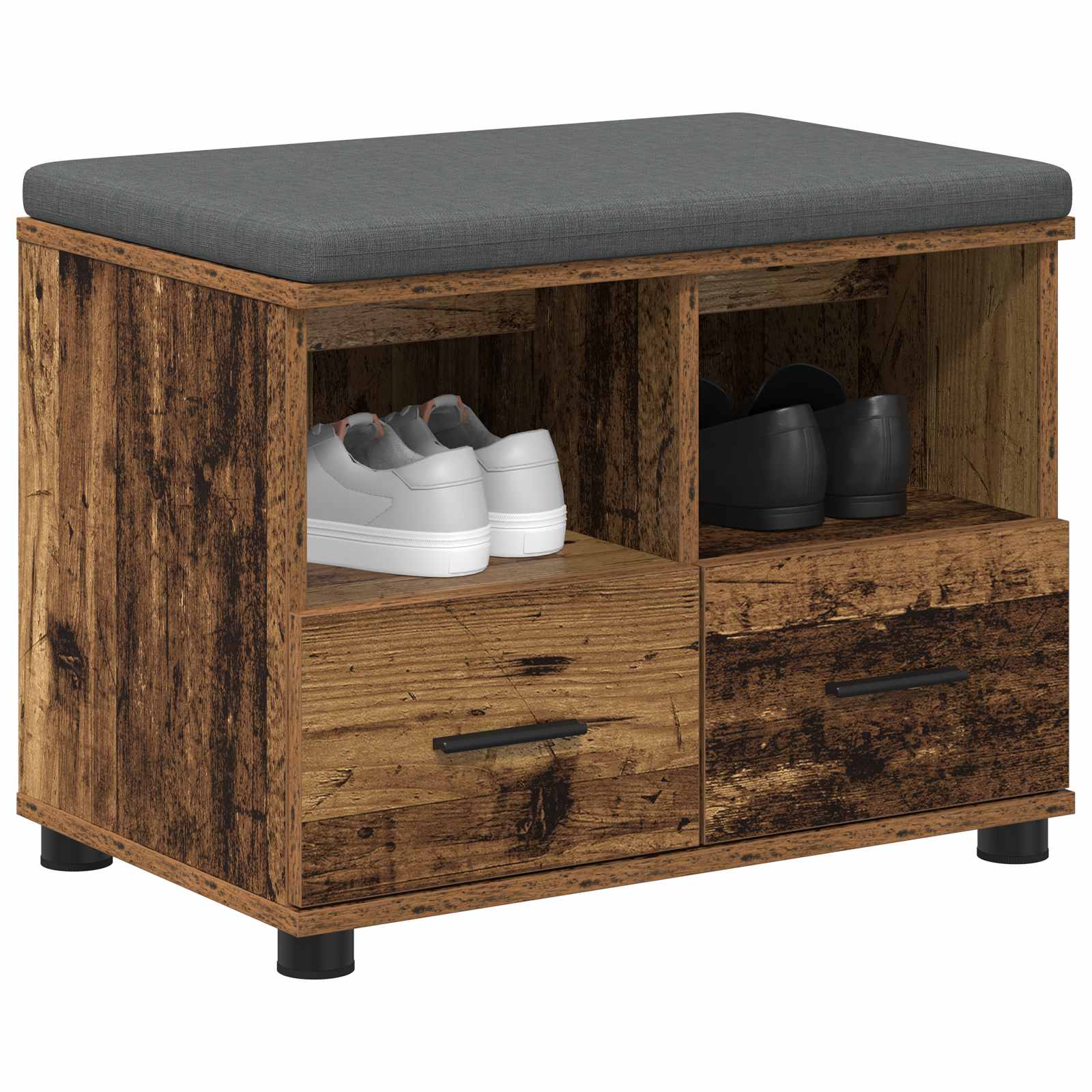 Corridor bench with cushion Old wood 60 x 38 x 46 cm