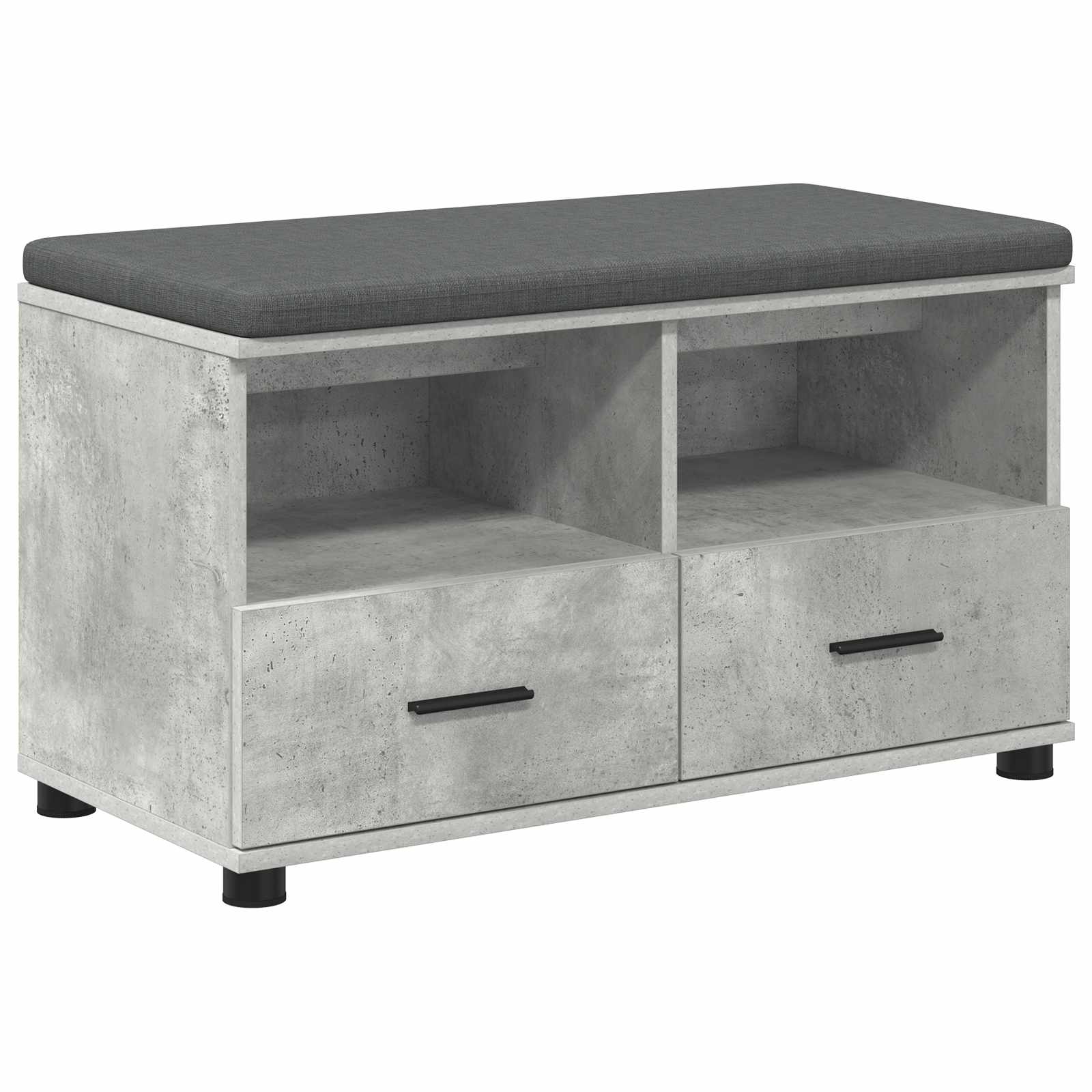Koridoriaus suolas su pagalve Betono pilka 80 x 38 x 46 cm