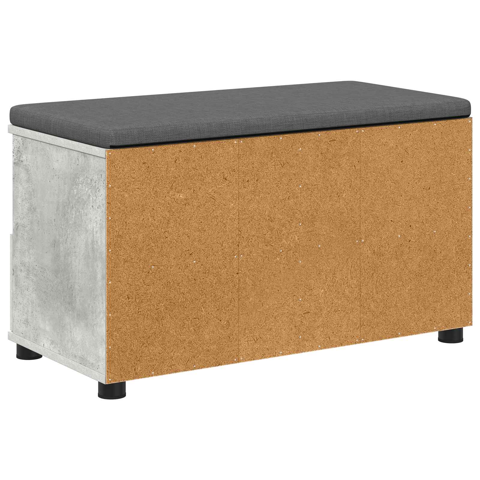 Koridoriaus suolas su pagalve Betono pilka 80 x 38 x 46 cm