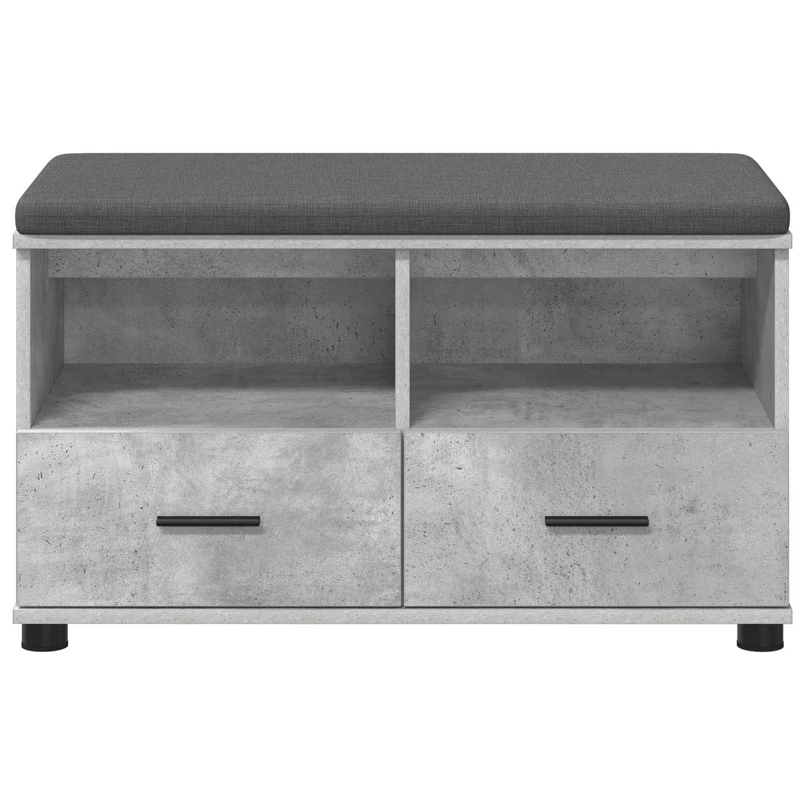 Koridoriaus suolas su pagalve Betono pilka 80 x 38 x 46 cm