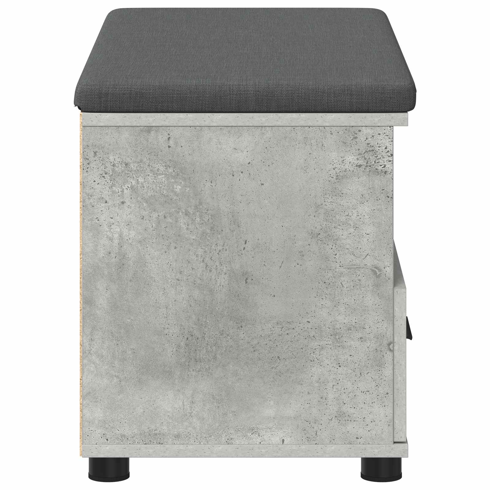 Koridoriaus suolas su pagalve Betono pilka 80 x 38 x 46 cm