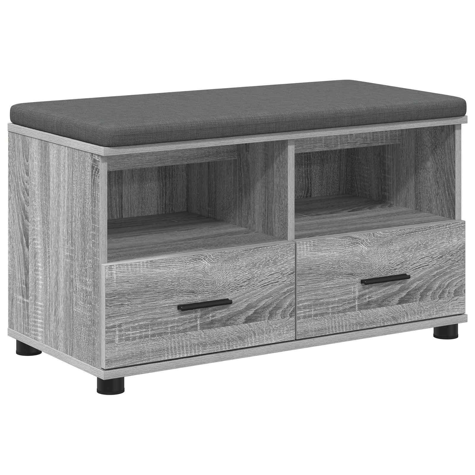 Koridoriaus suolas su pagalve Pilkas Sonoma 80 x 38 x 46 cm