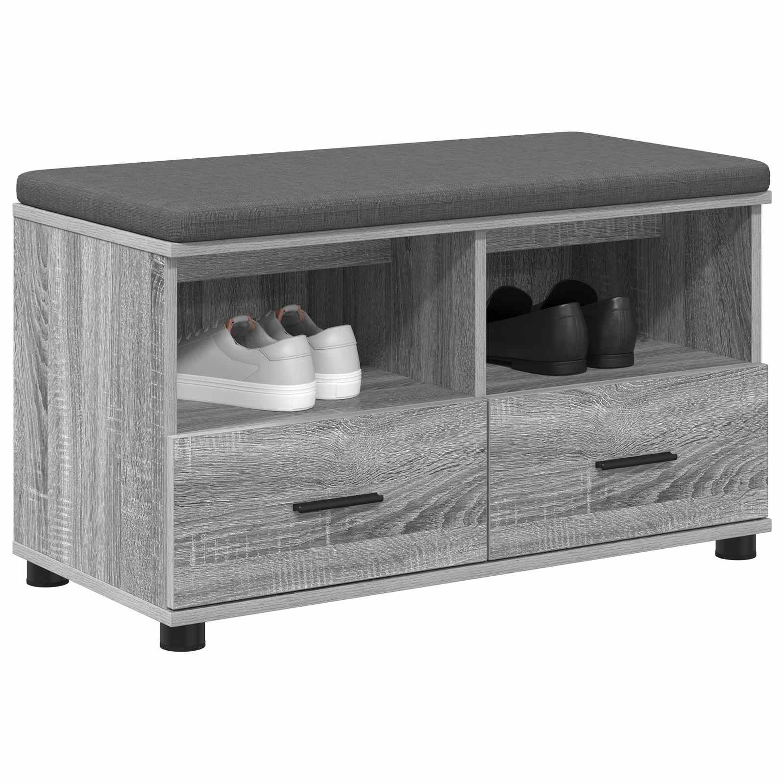 Koridoriaus suolas su pagalve Pilkas Sonoma 80 x 38 x 46 cm