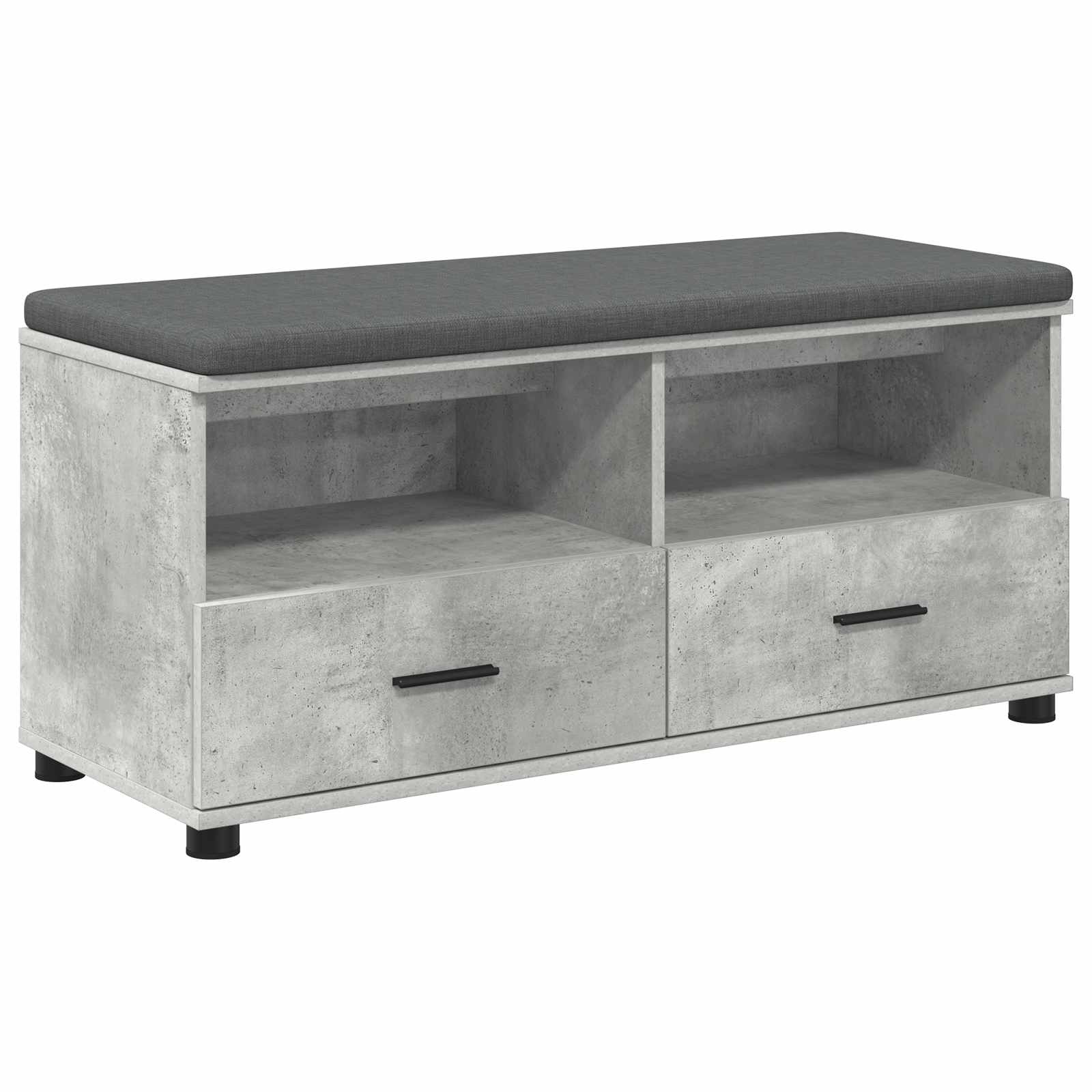 Hallway Bench with Cushion Concrete Grey 100 x 38 x 46 cm