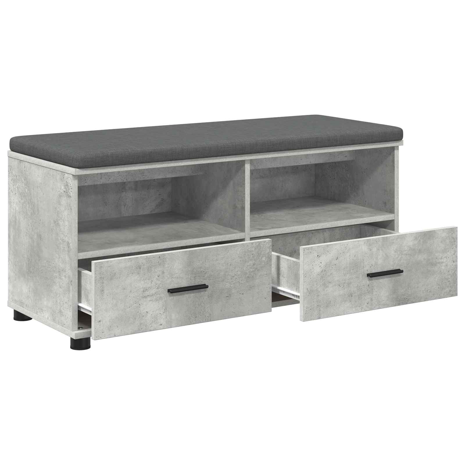 Hallway Bench with Cushion Concrete Grey 100 x 38 x 46 cm