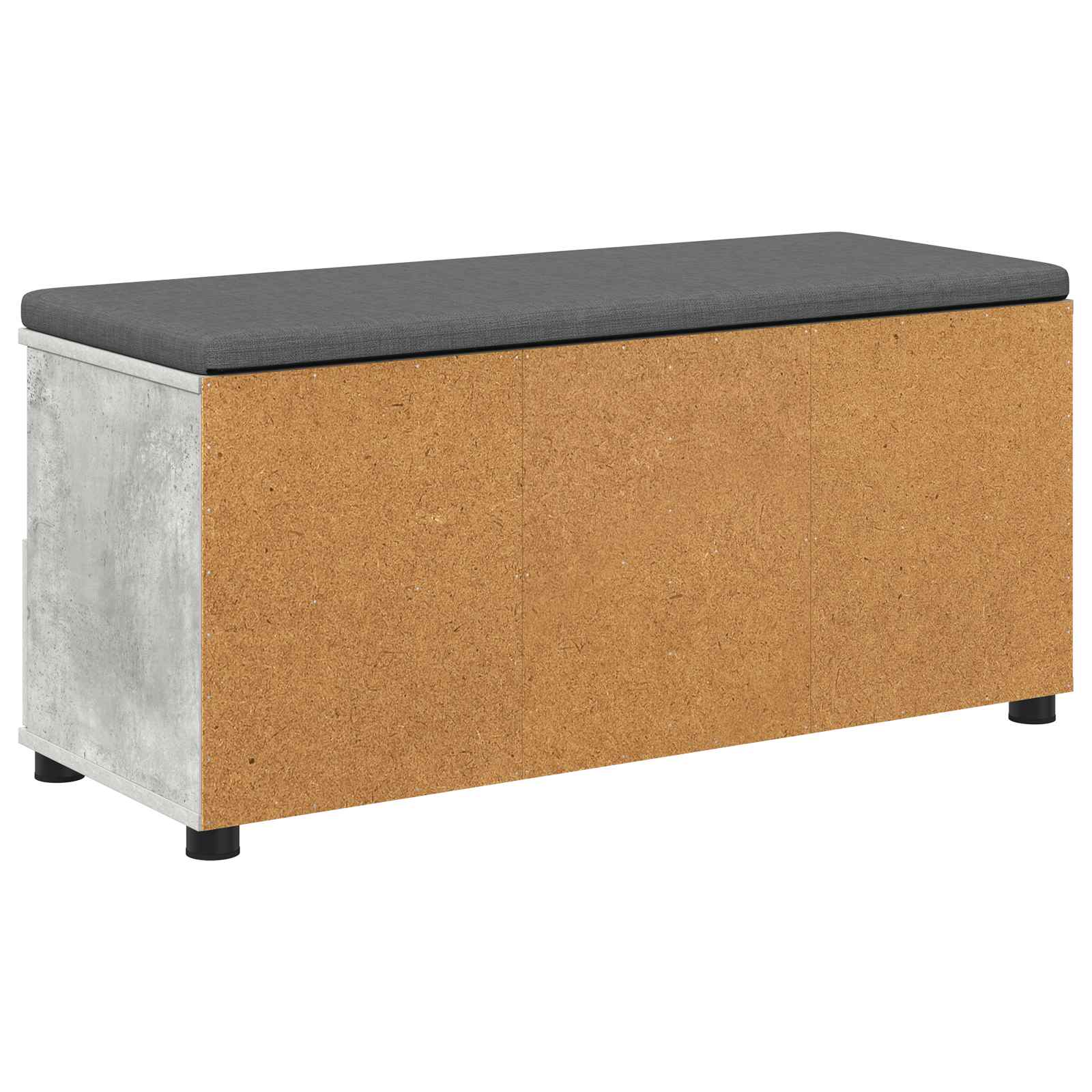 Hallway Bench with Cushion Concrete Grey 100 x 38 x 46 cm