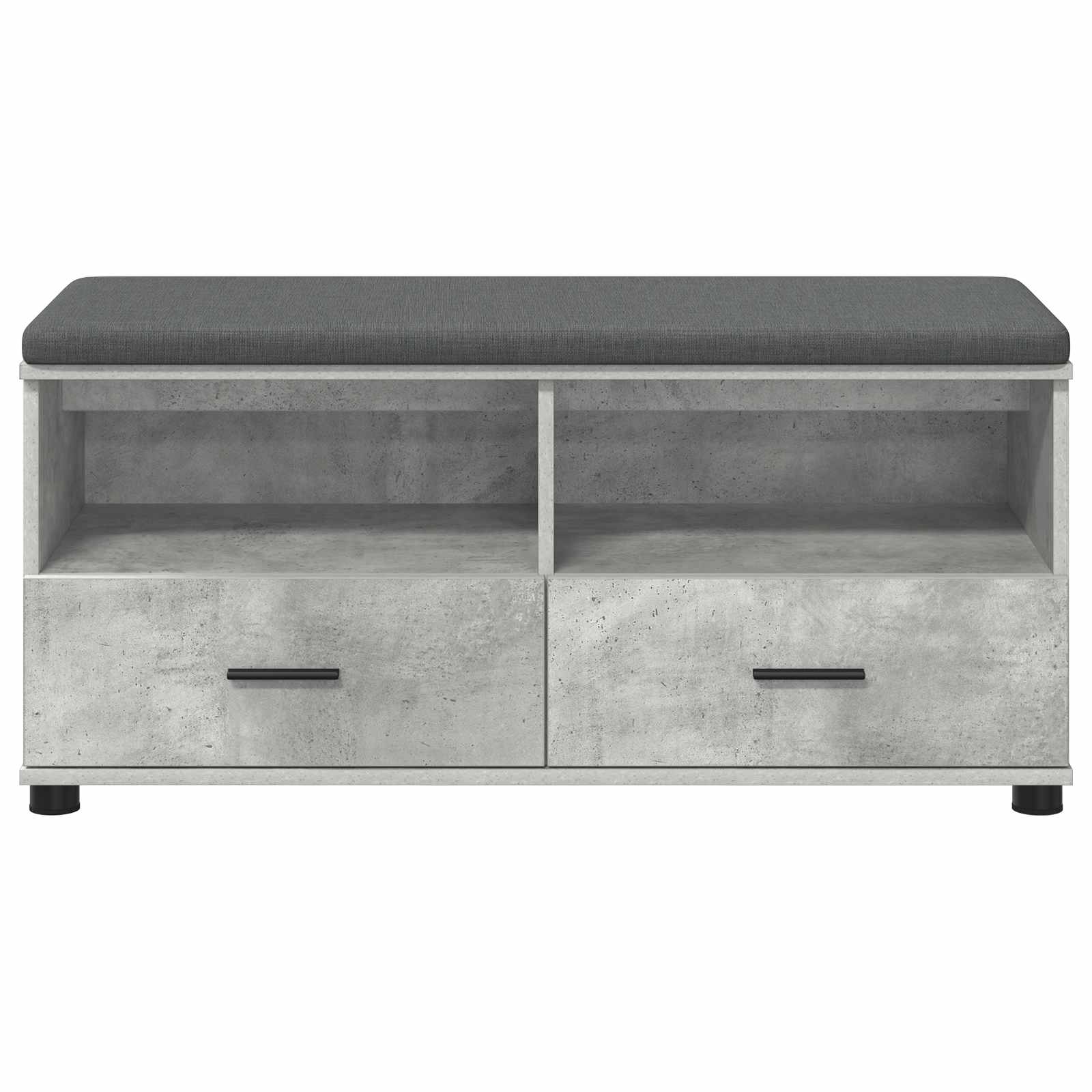 Hallway Bench with Cushion Concrete Grey 100 x 38 x 46 cm