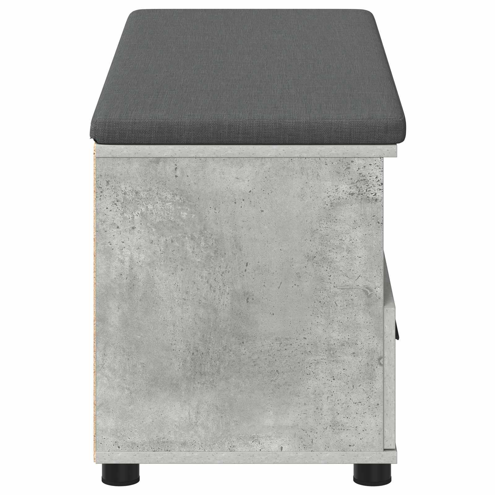 Hallway Bench with Cushion Concrete Grey 100 x 38 x 46 cm