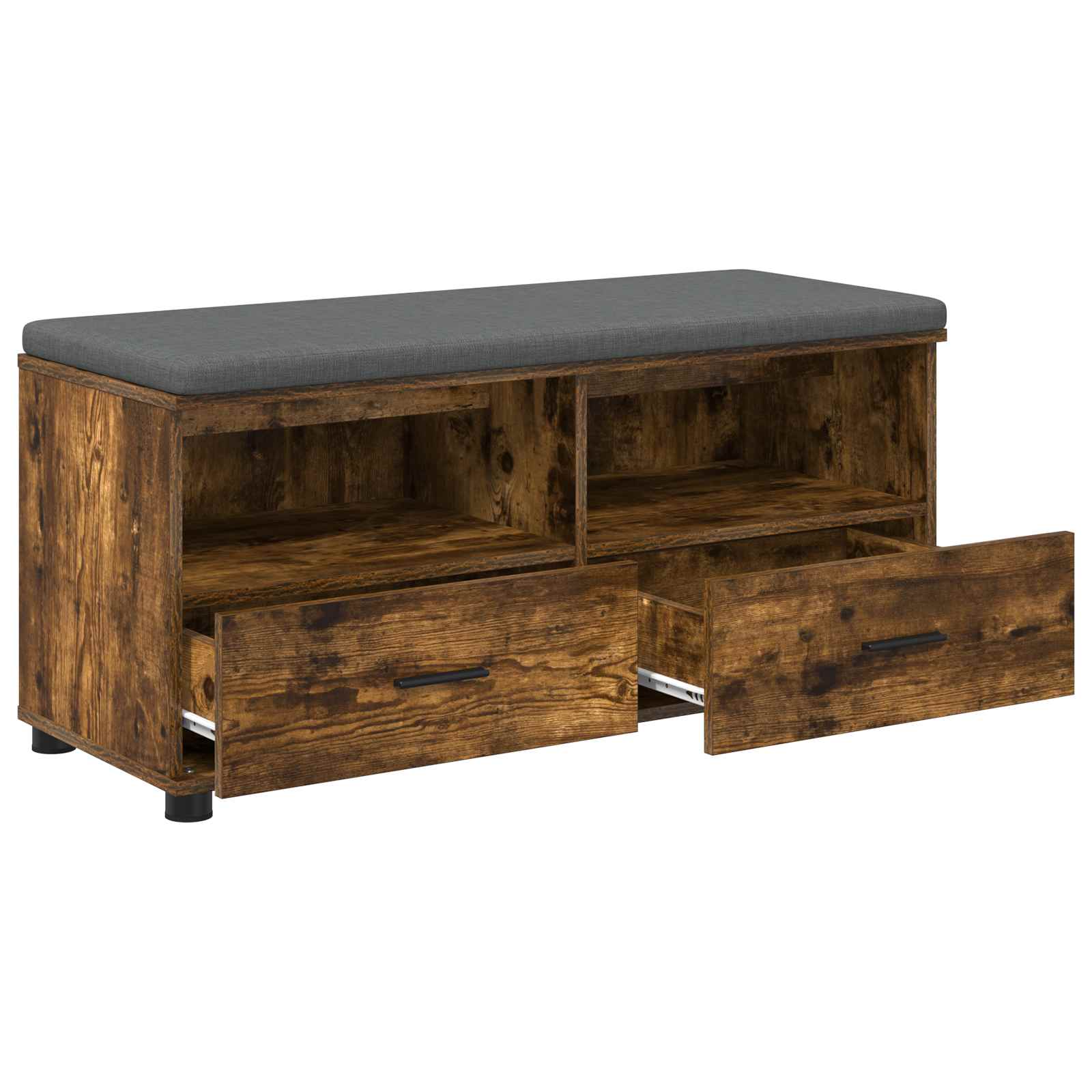 Hallway Bench with Cushion Smoked Oak 100 x 38 x 46 cm