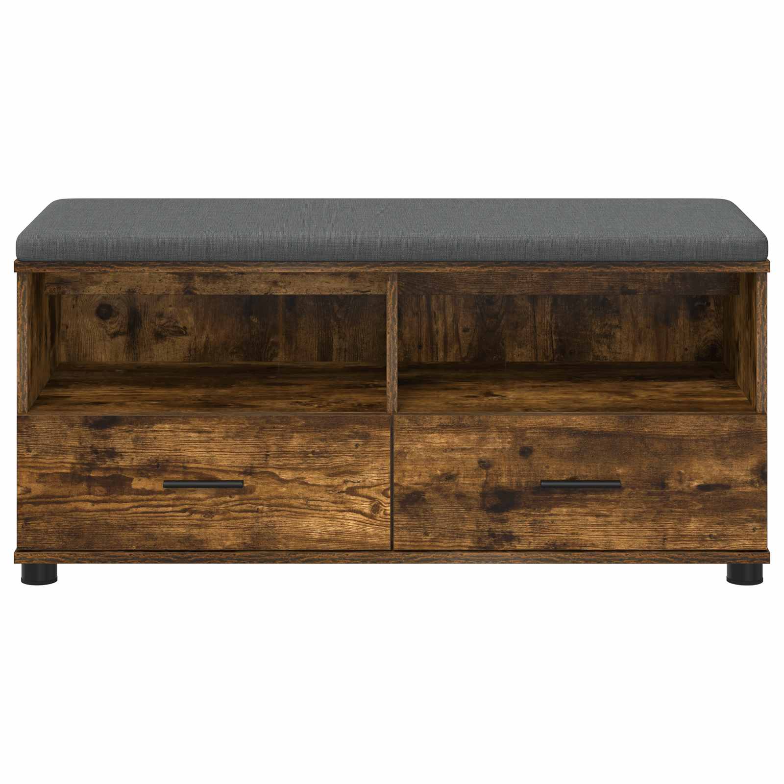 Hallway Bench with Cushion Smoked Oak 100 x 38 x 46 cm