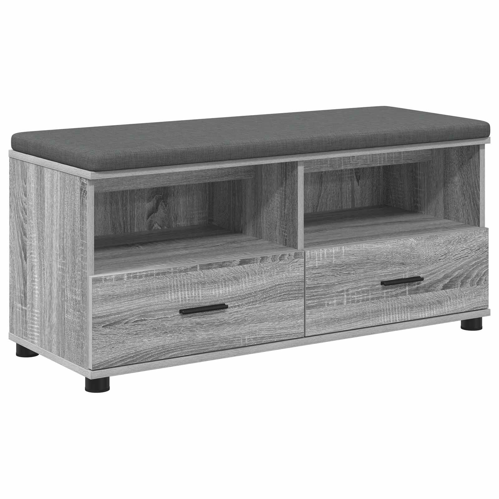 Hallway Bench with Cushion Grey Sonoma 100 x 38 x 46 cm