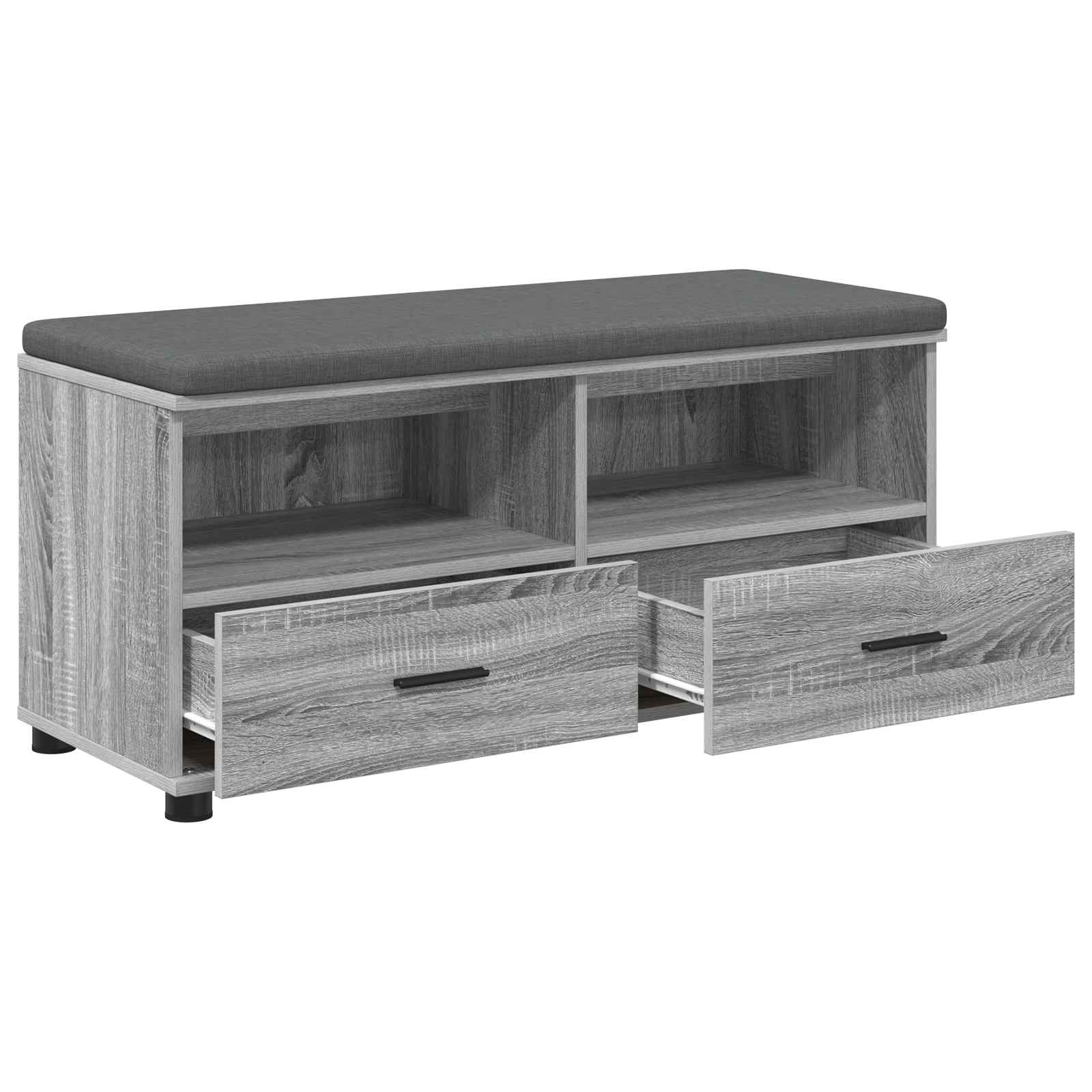 Hallway Bench with Cushion Grey Sonoma 100 x 38 x 46 cm