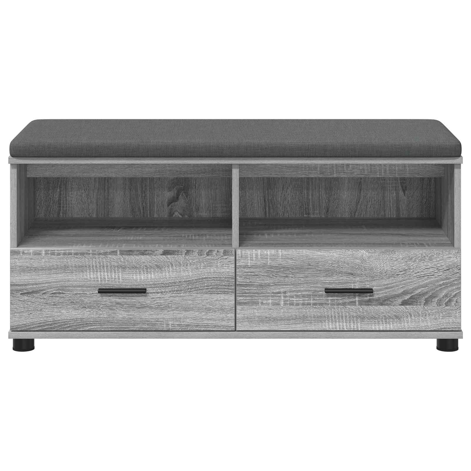 Hallway Bench with Cushion Grey Sonoma 100 x 38 x 46 cm